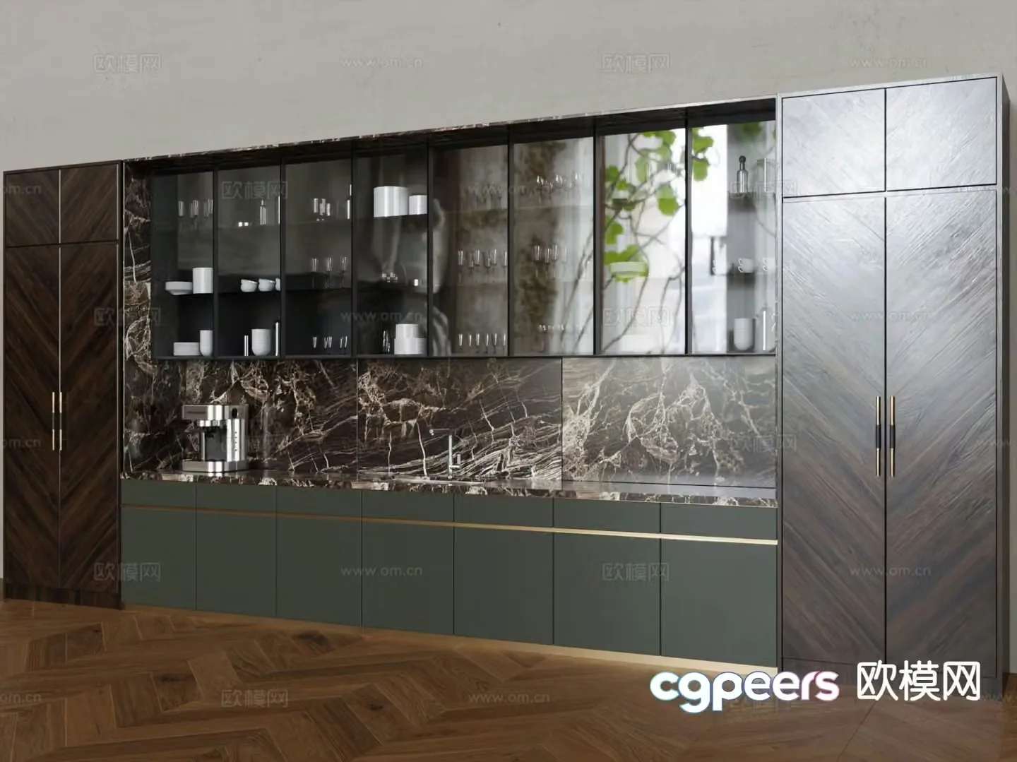 Modern wine cabinet 3d model