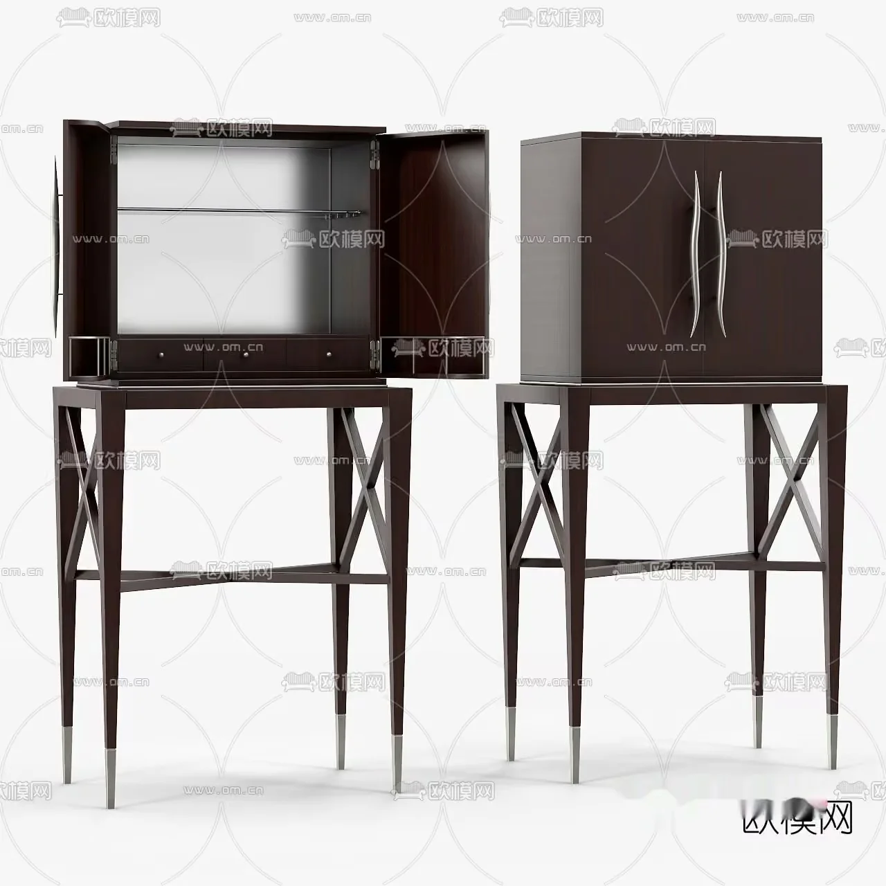 Modern Brown Furniture 3D Model – 895 – VRAY Render