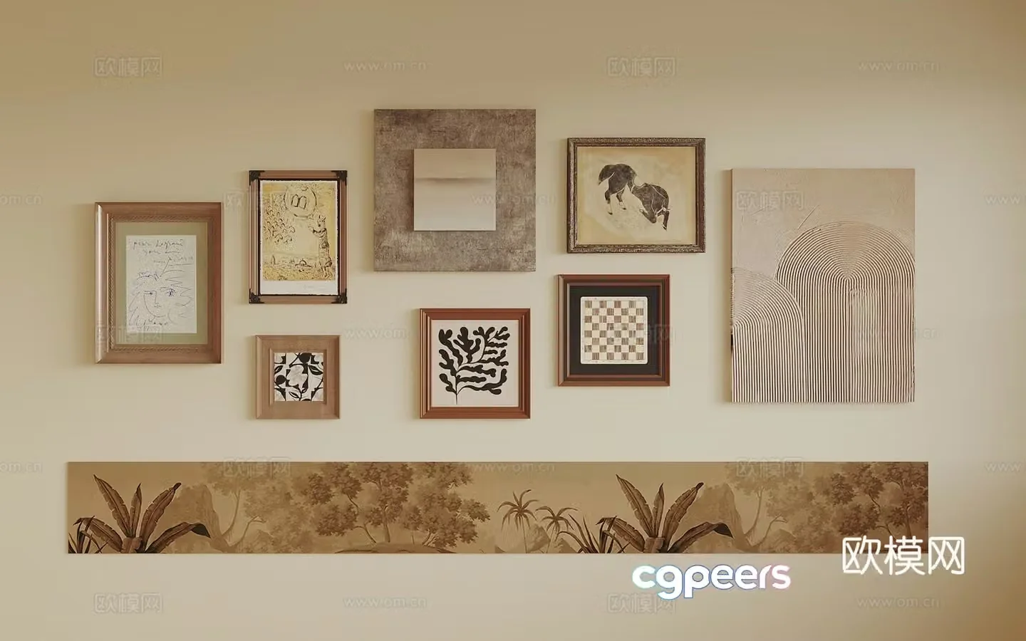 3D model of medieval style hanging painting