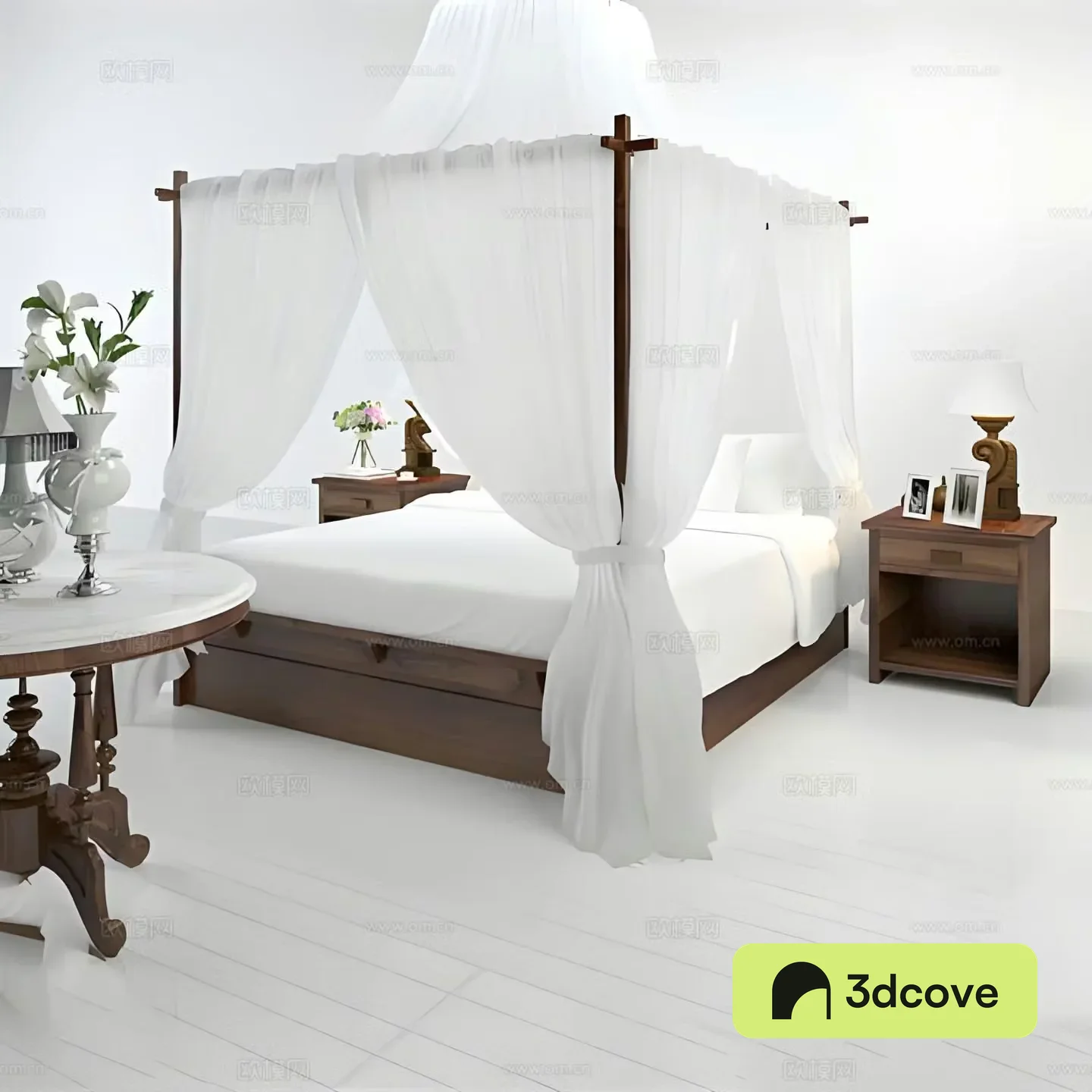 New Chinese double bed curtain canopy bed