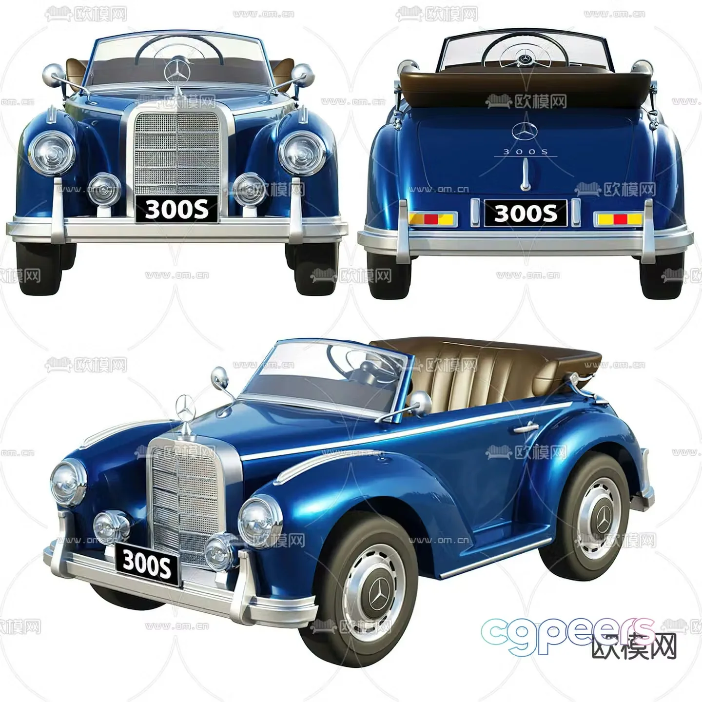 Modern premium retro kids car 3d model