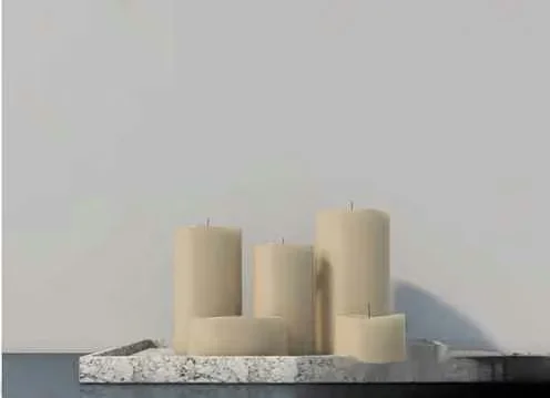 White Candles 3D Model – 12395 – VRAY Render