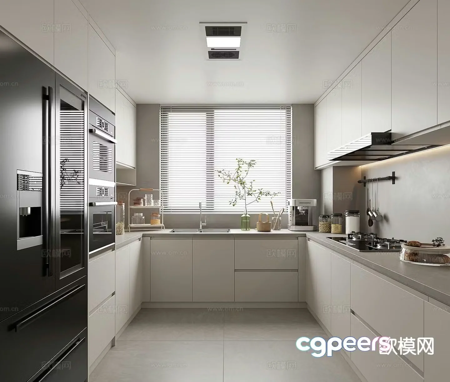 modern kitchen cabinet 3d model