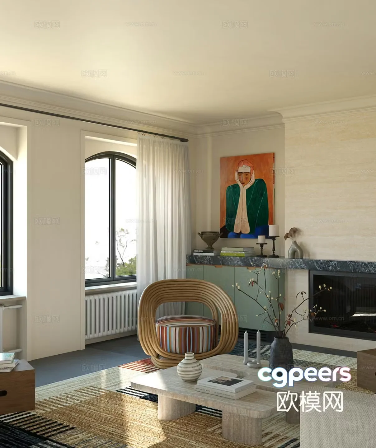 Modern living room 3d model