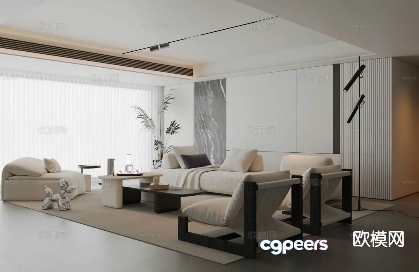 Modern sofa set 3d model