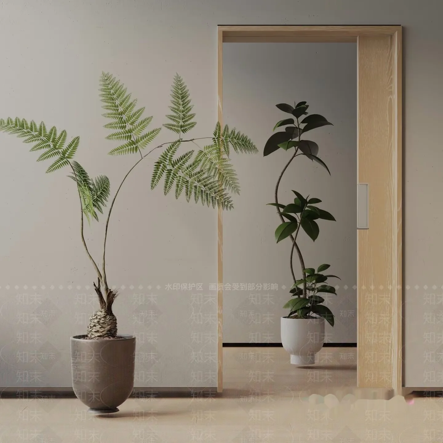 A Sliding Door 3D Model – 151 – VRAY Render