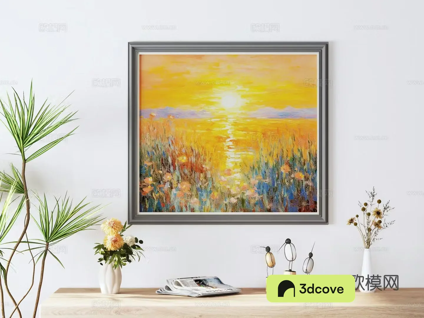Simple European decorative paintings medieval style hanging paintings pastoral style oil paintings flower arrangement ornaments