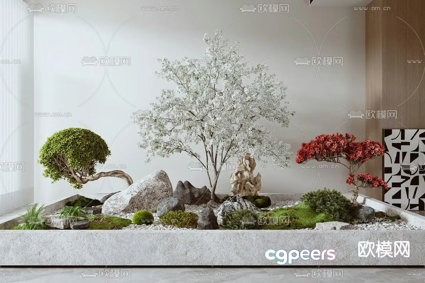 Indoor landscape rockery stone landscape sketch 3d model