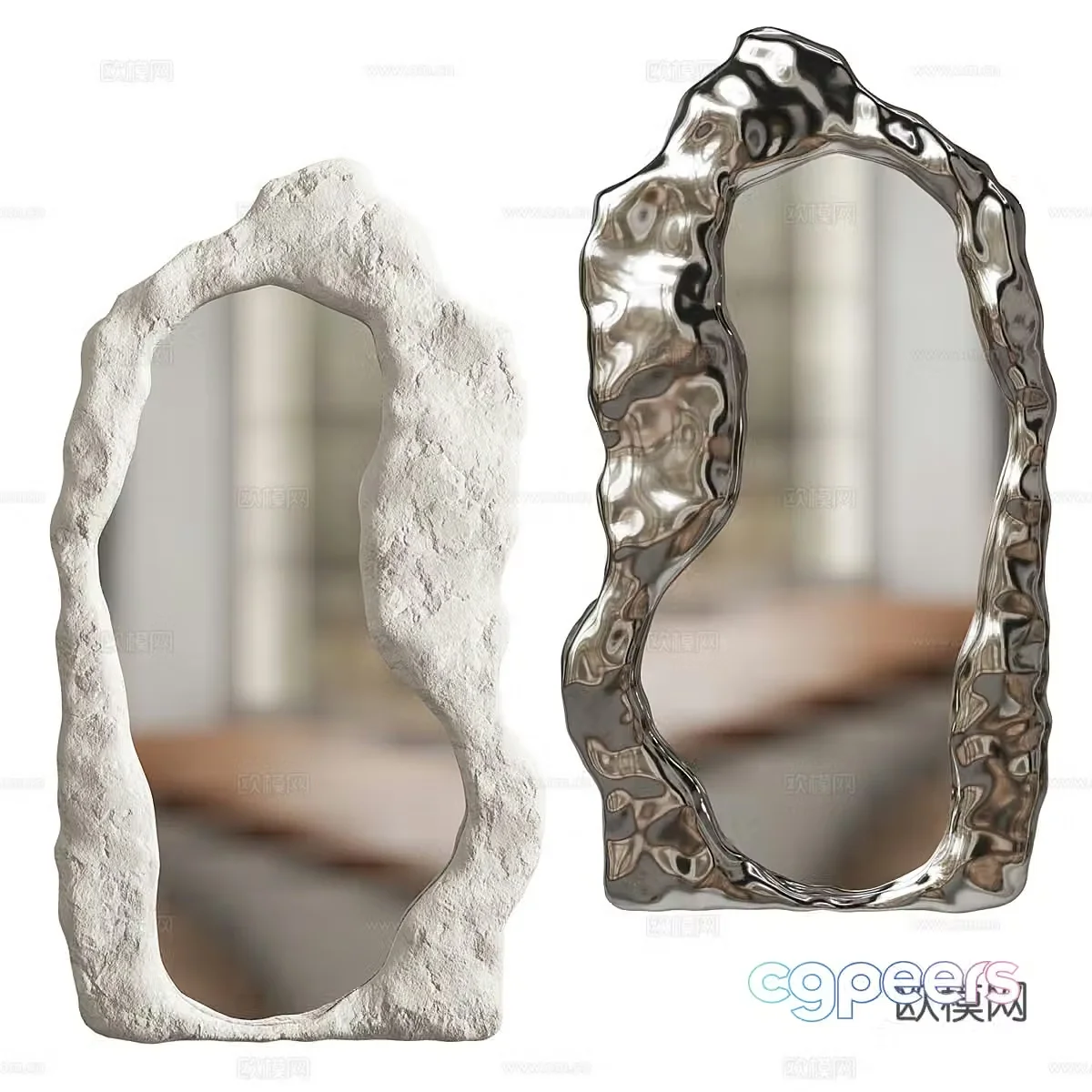 Modern Italian Wasabi Decorative Mirror 3D Model