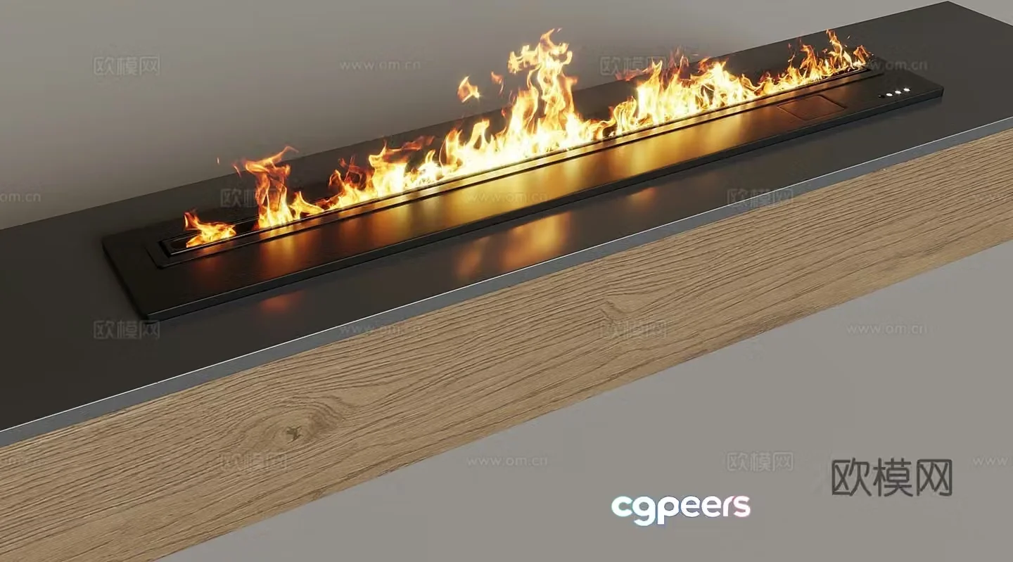 Smart electronic fireplace built-in fireplace 3d model