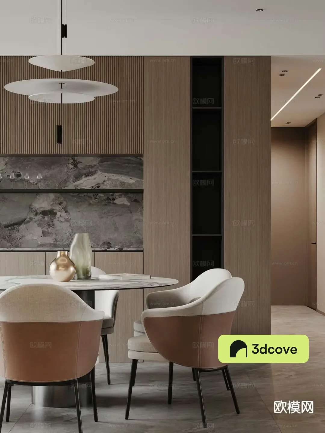 Modern dining table and chairs
