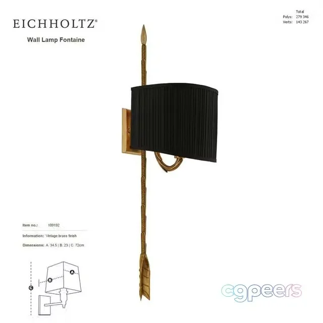 3ds Max Free – EICHHOLTZ Wall Lamp Fontaine 109192