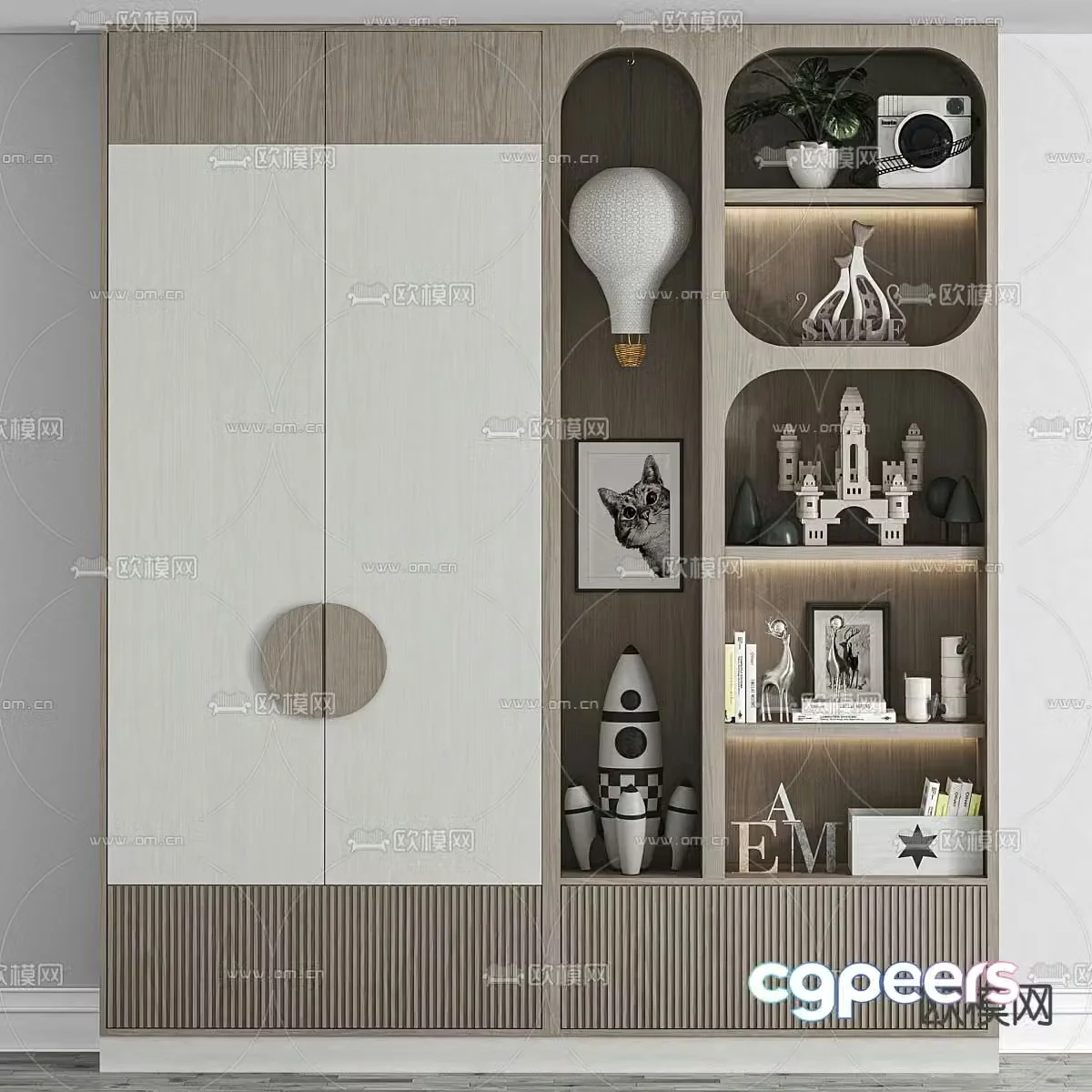 Children’s wardrobe storage cabinet 3d model