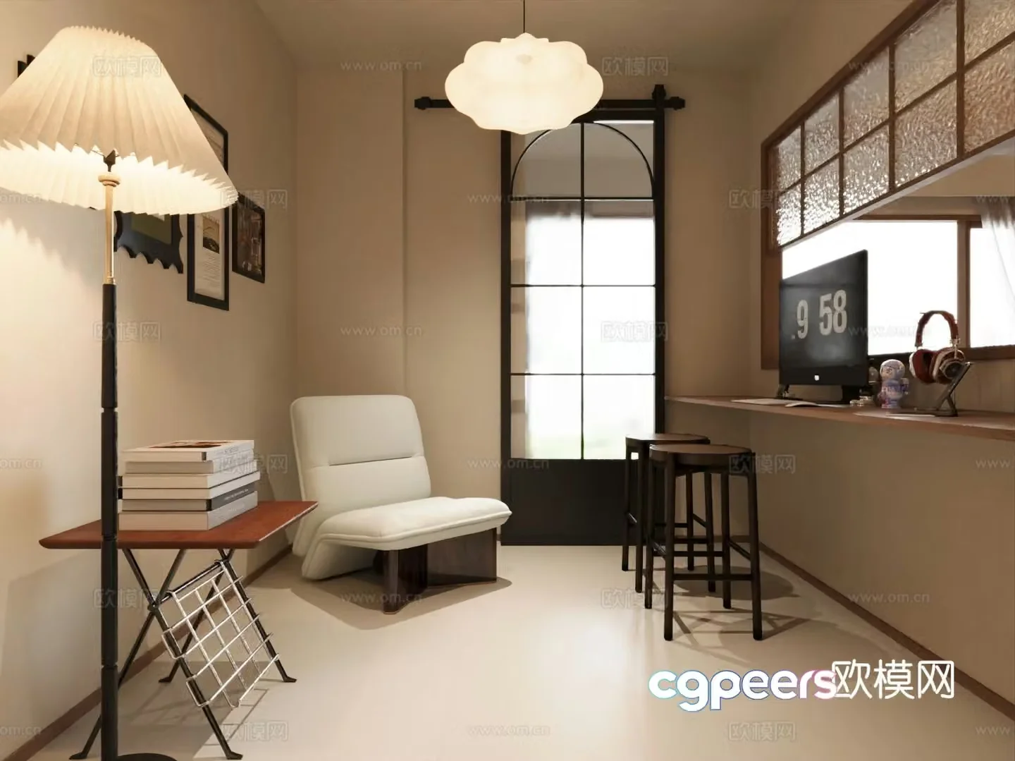 Medieval style study room 3D model