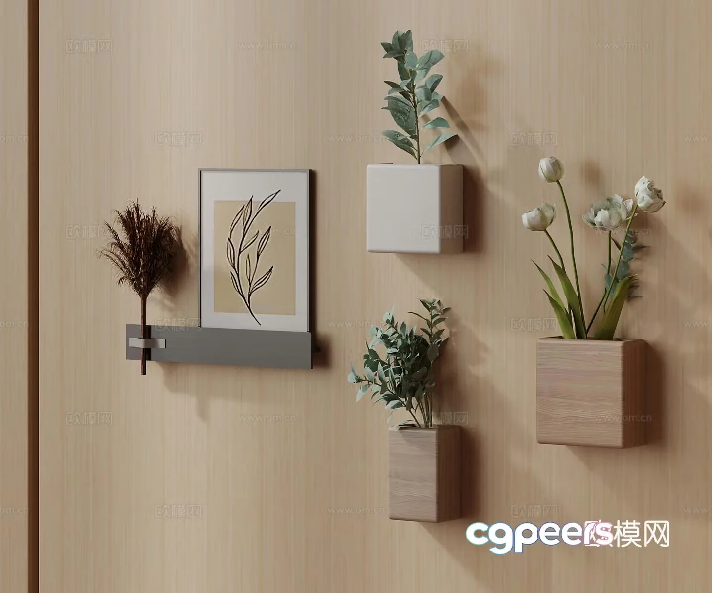 Modern pendant plant wall decoration 3d model