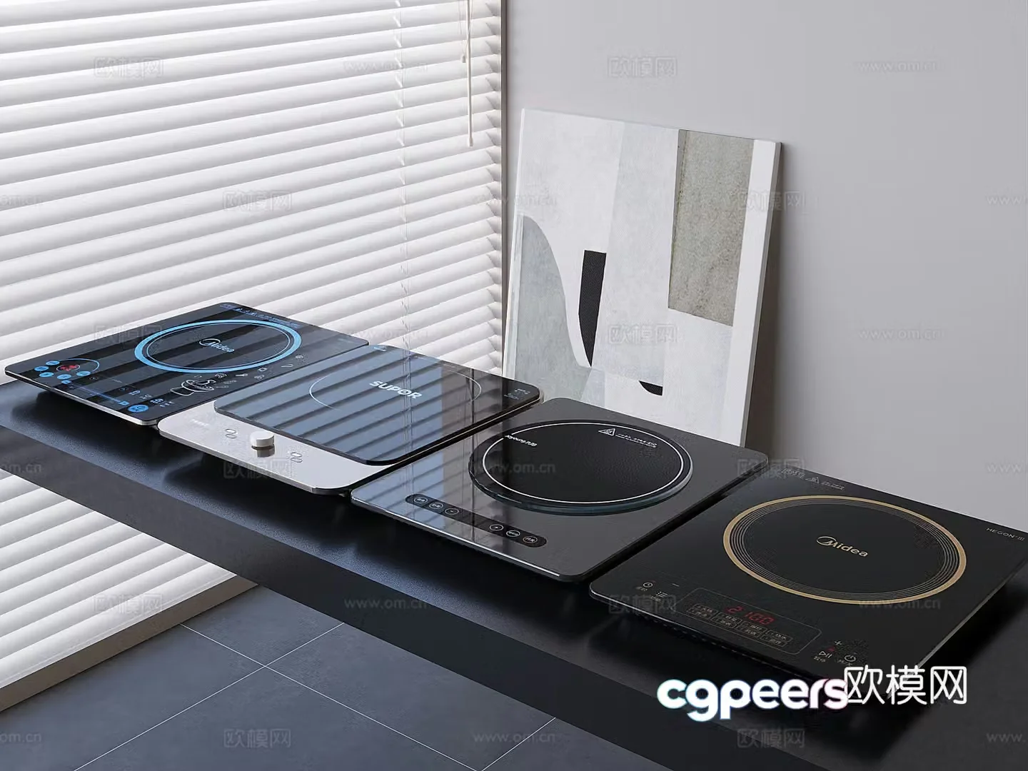 Induction cooker electric ceramic furnace kitchen appliance 3D model