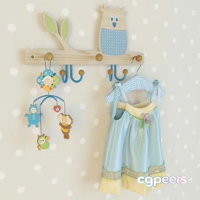 3ds Max Free – baby dress on a hanger