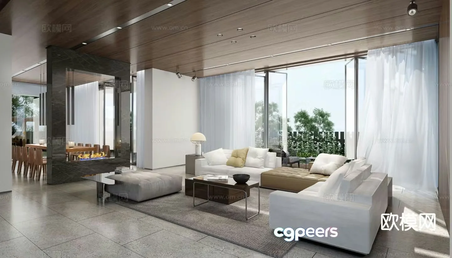 Modern living room 3d model