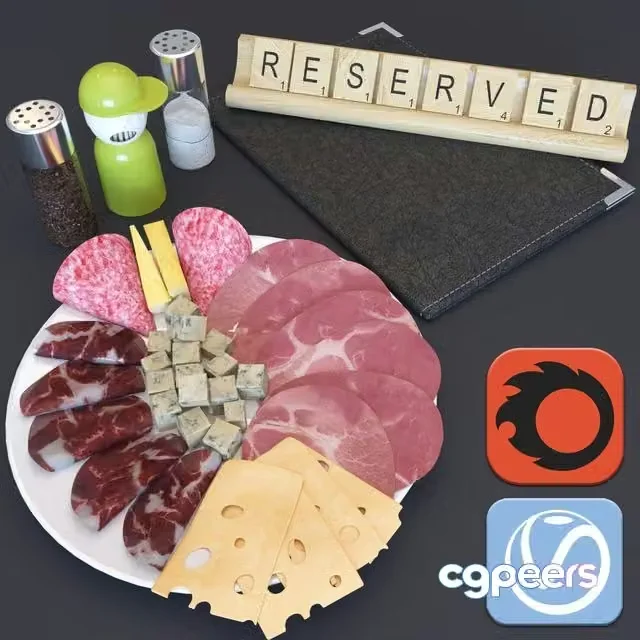 3ds Max Free – Chesse plate of meat
