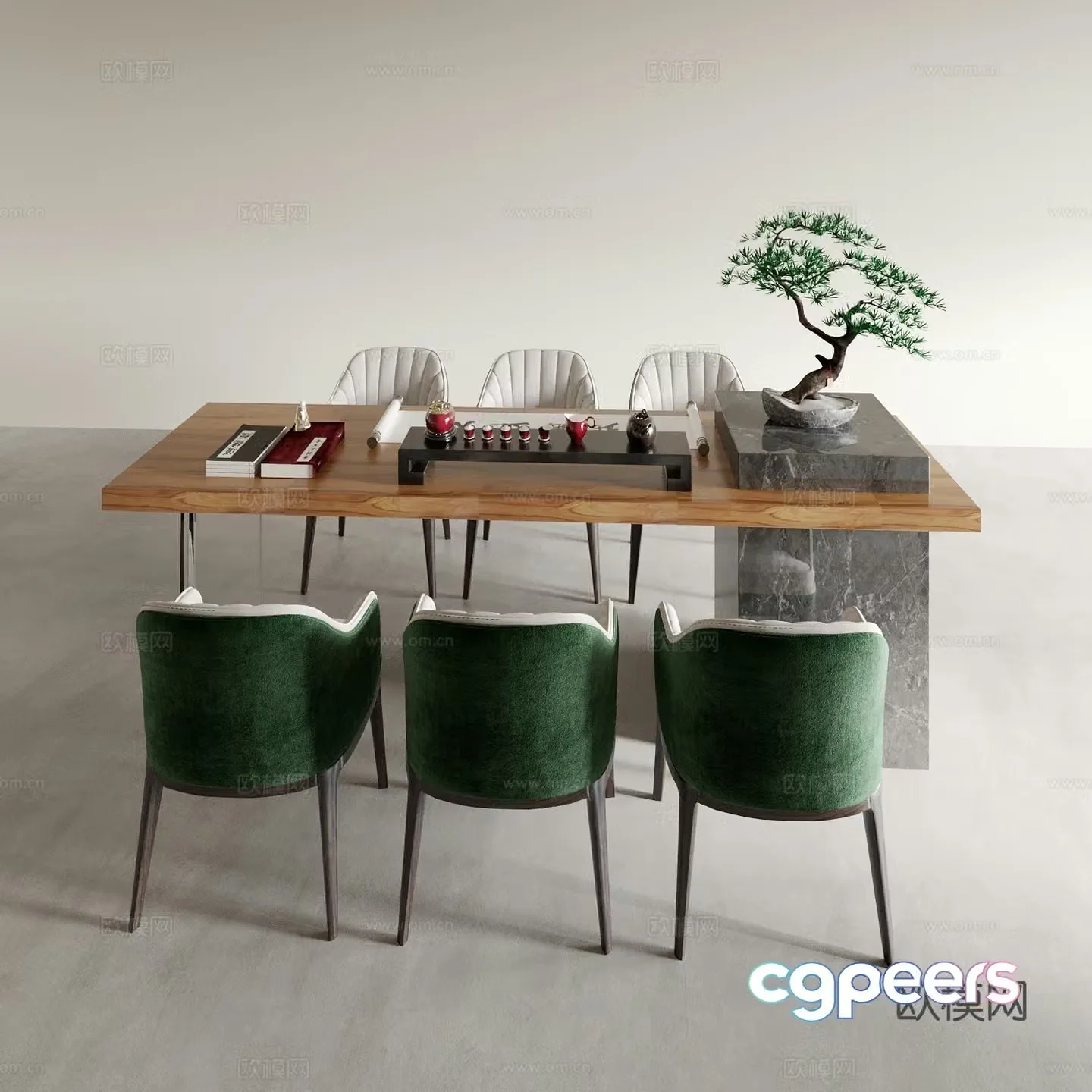 Modern dining table and chairs dining table and chairs 3d model