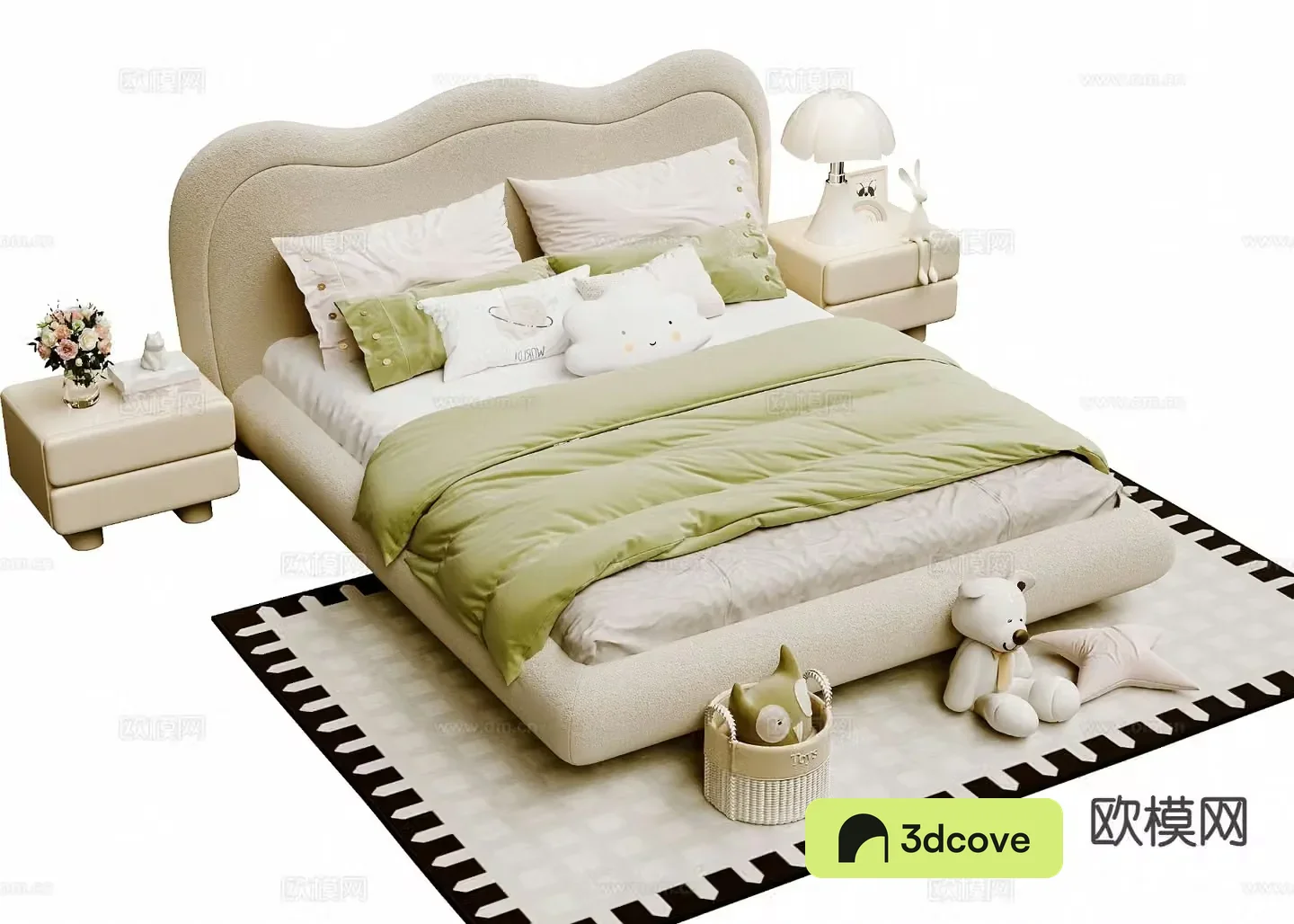 French double room cream style children’s bed