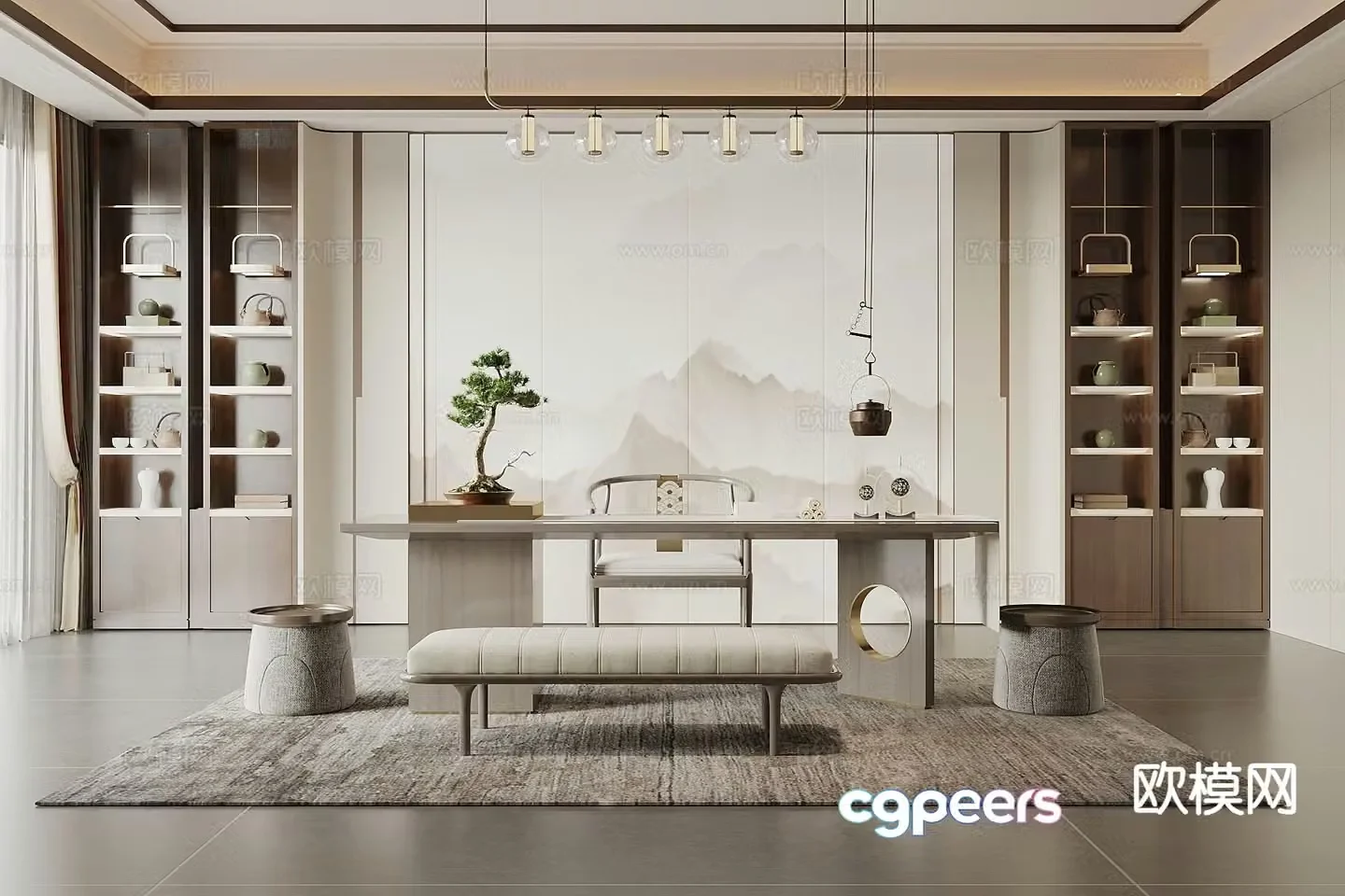 New Chinese tea room 3d model