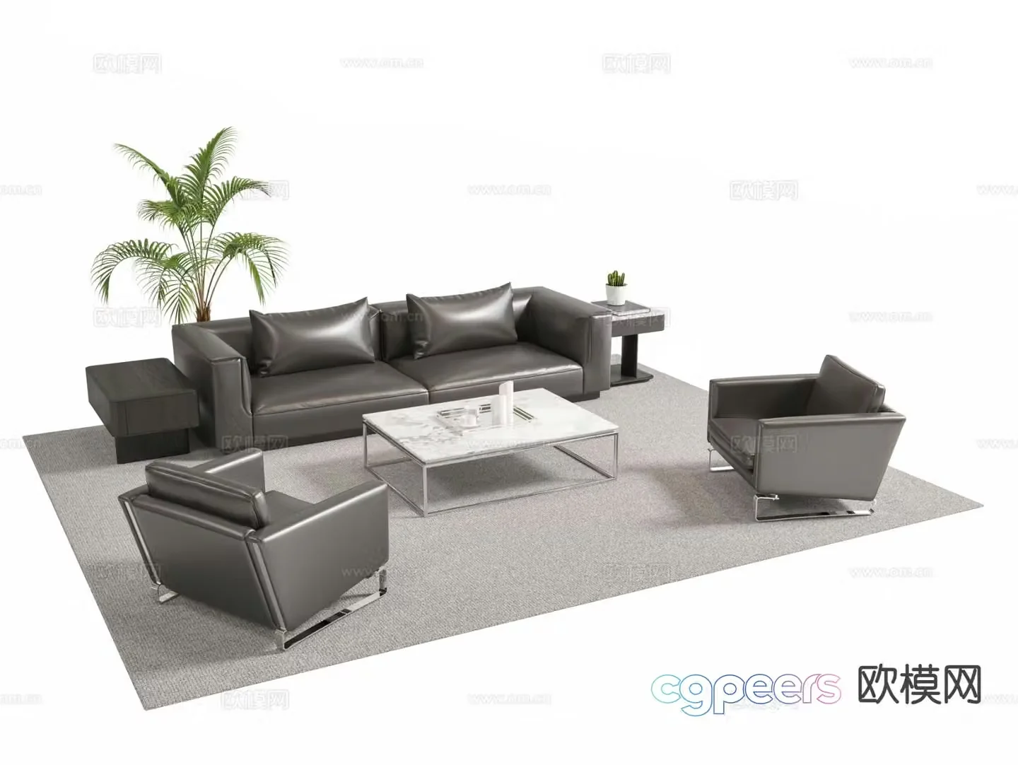 Modern office sofa modular sofa 3d model