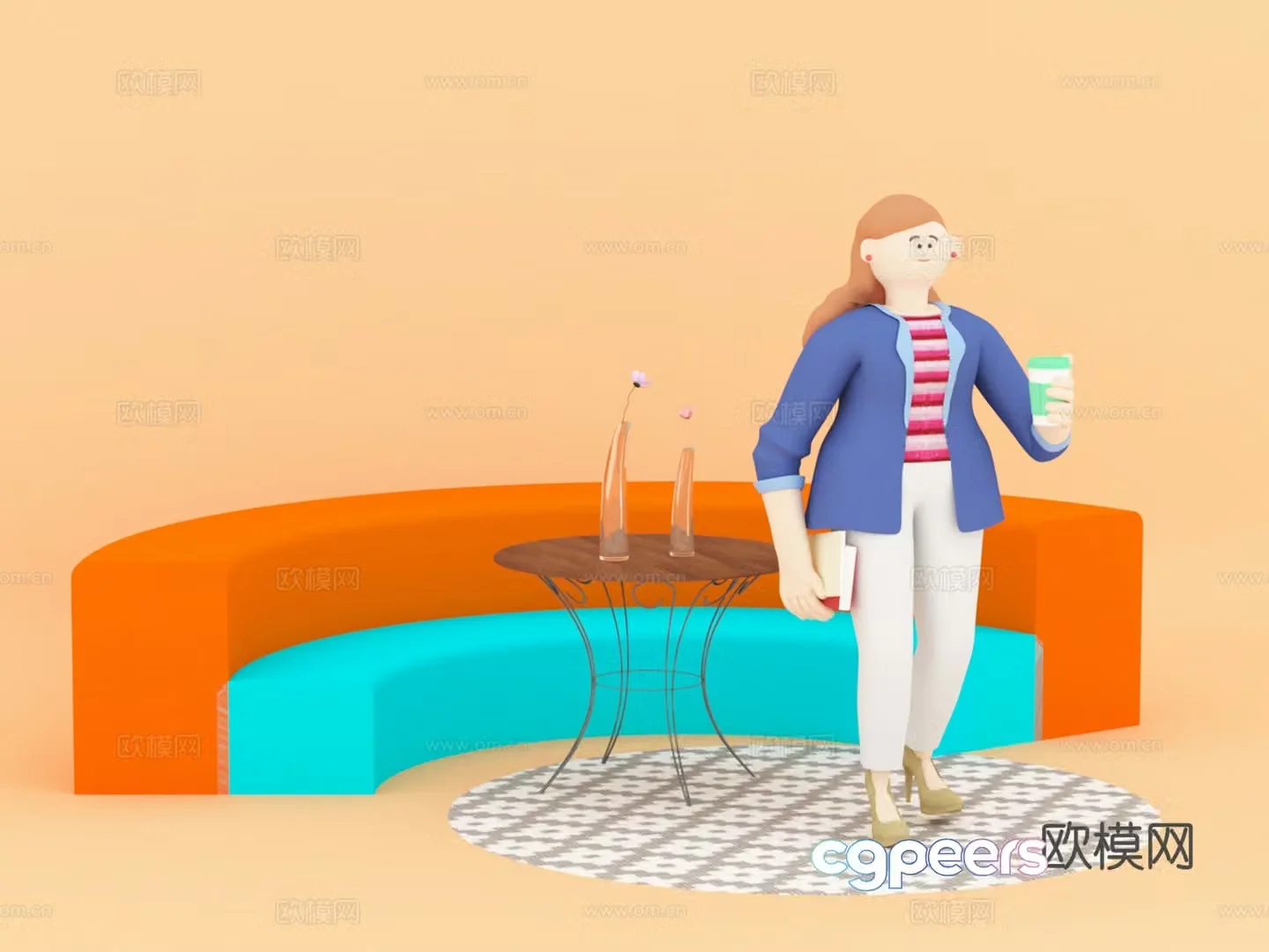 Cartoon 3d model of characters