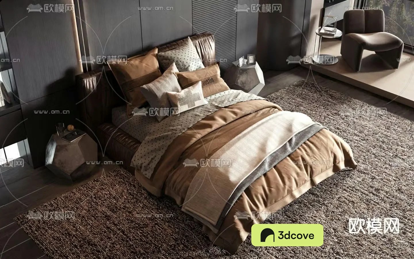 Leather double bed