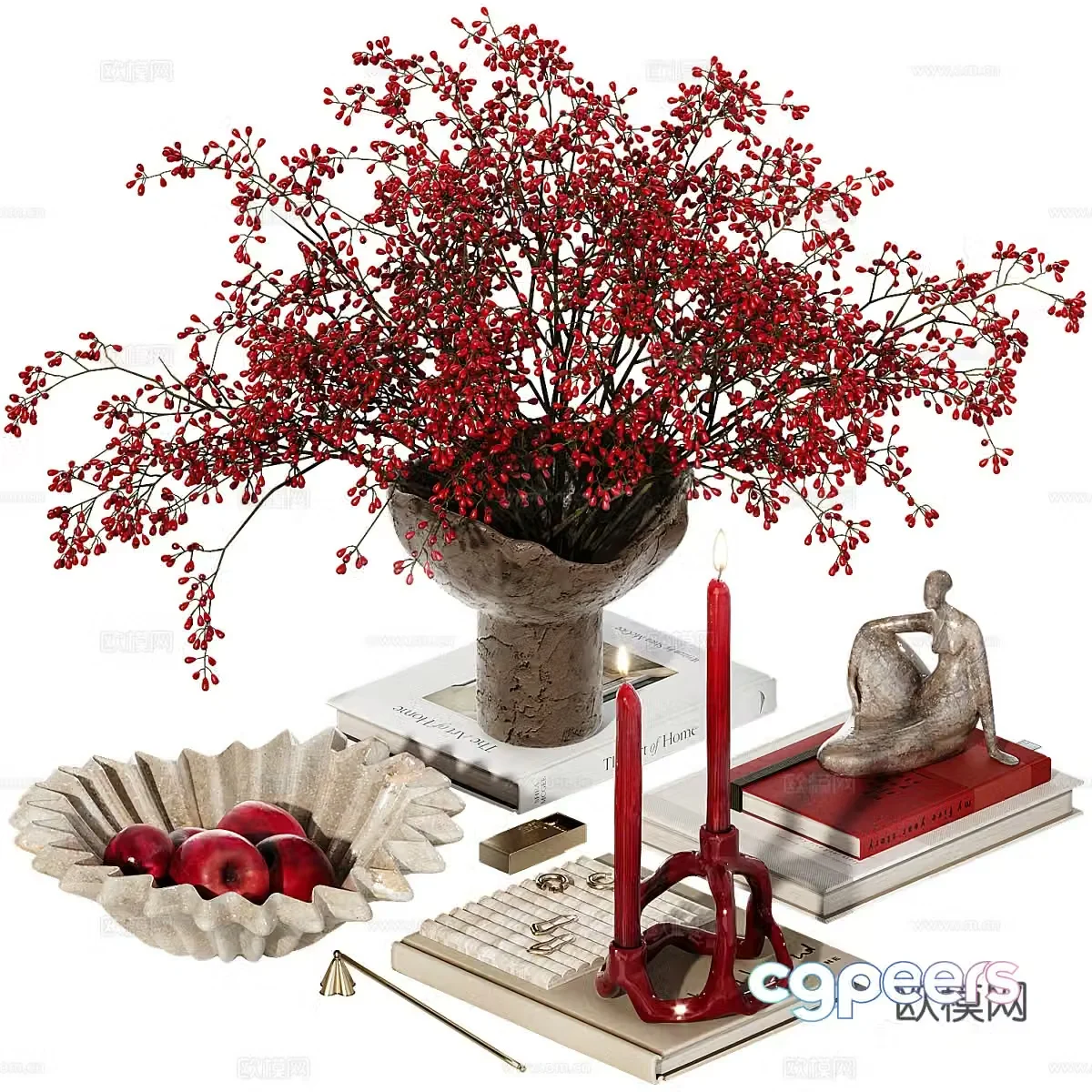 New Chinese light luxury jewelry ornament combination 3D model
