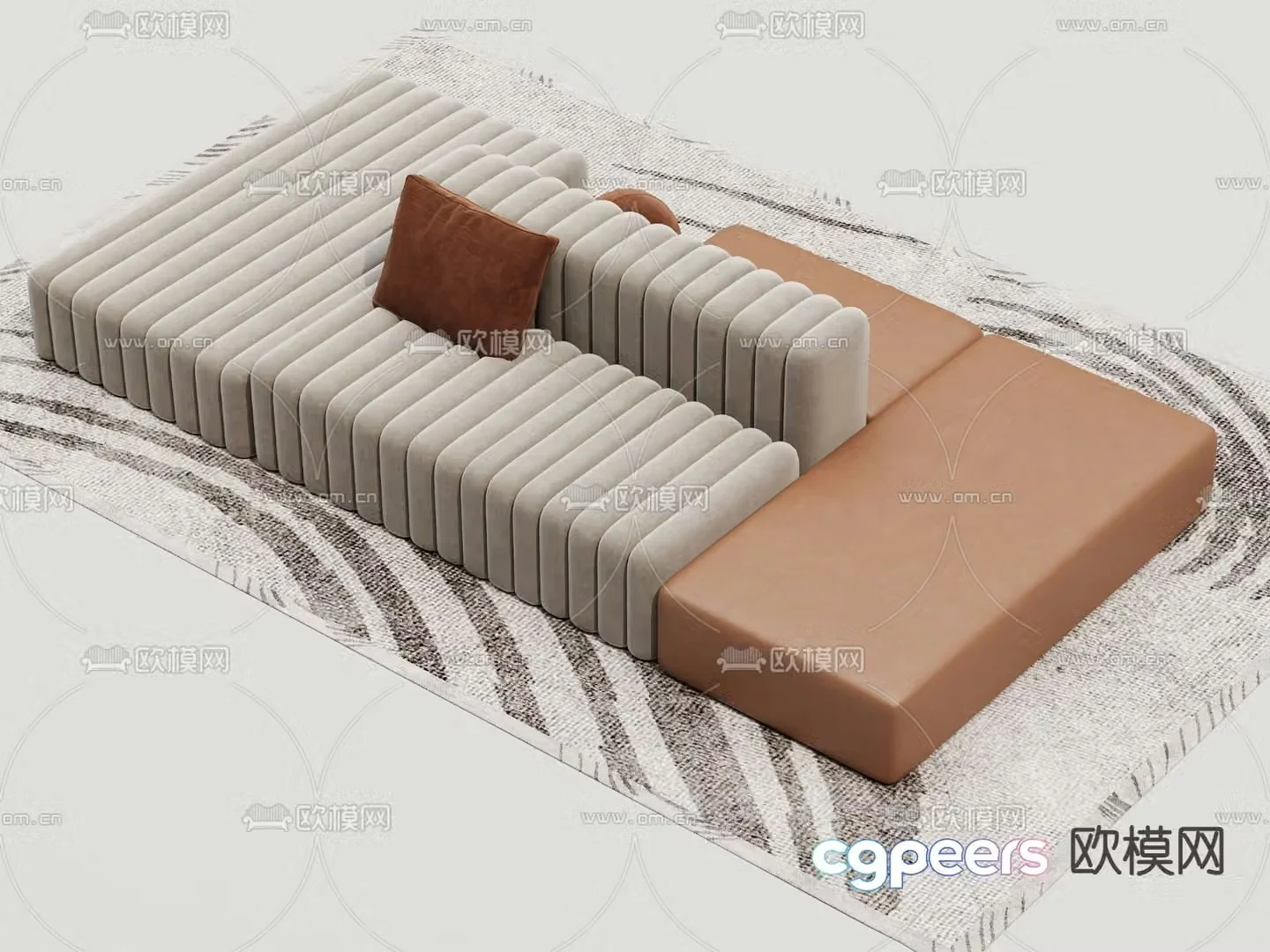 Public sofa lobby sofa 3d model