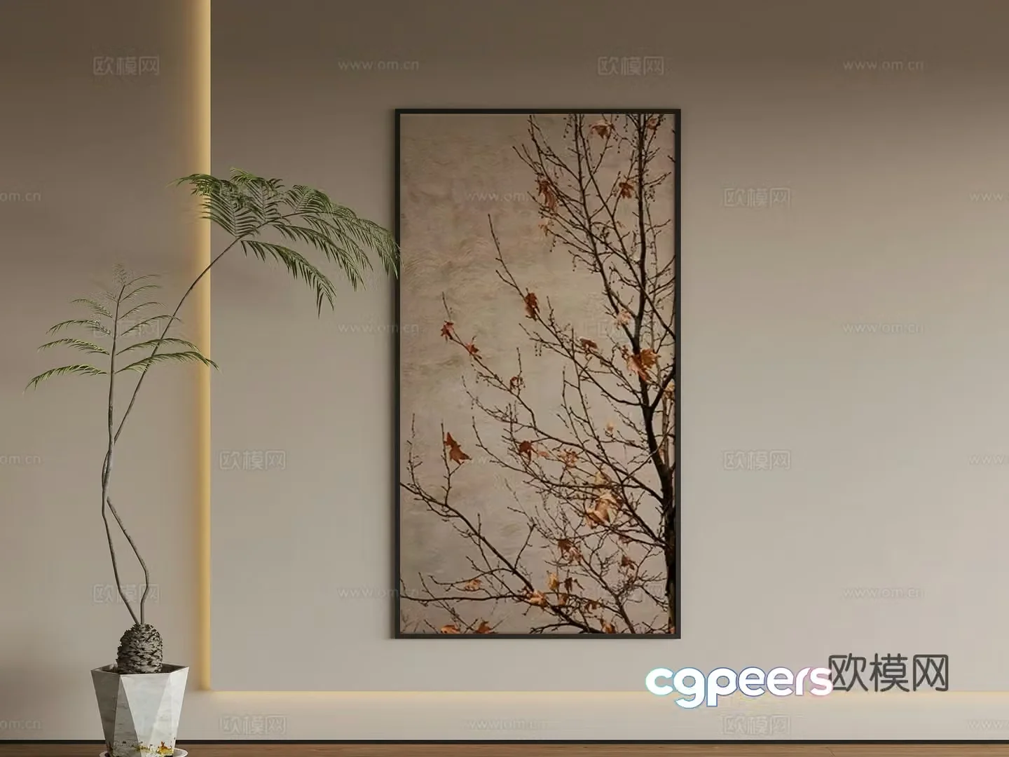 New Chinese style hanging painting 3D model
