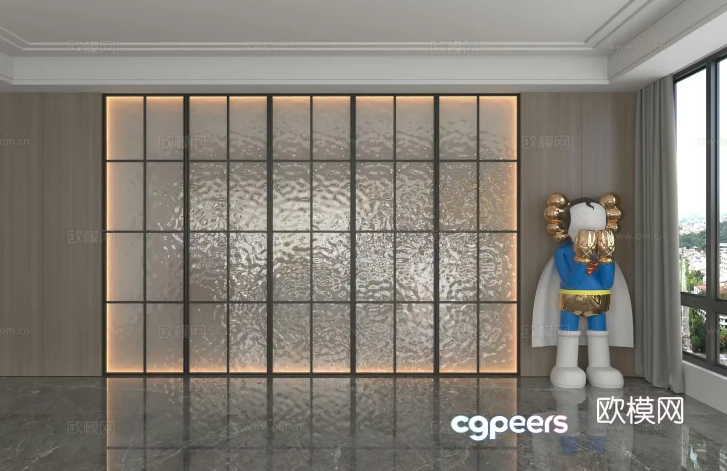 Modern background wall 3d model