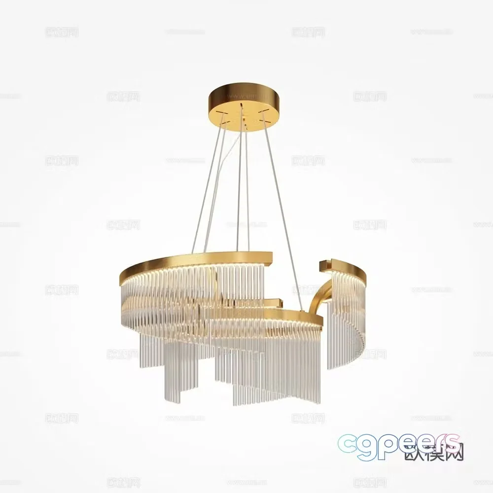 Modern light luxury chandeliers 3D model