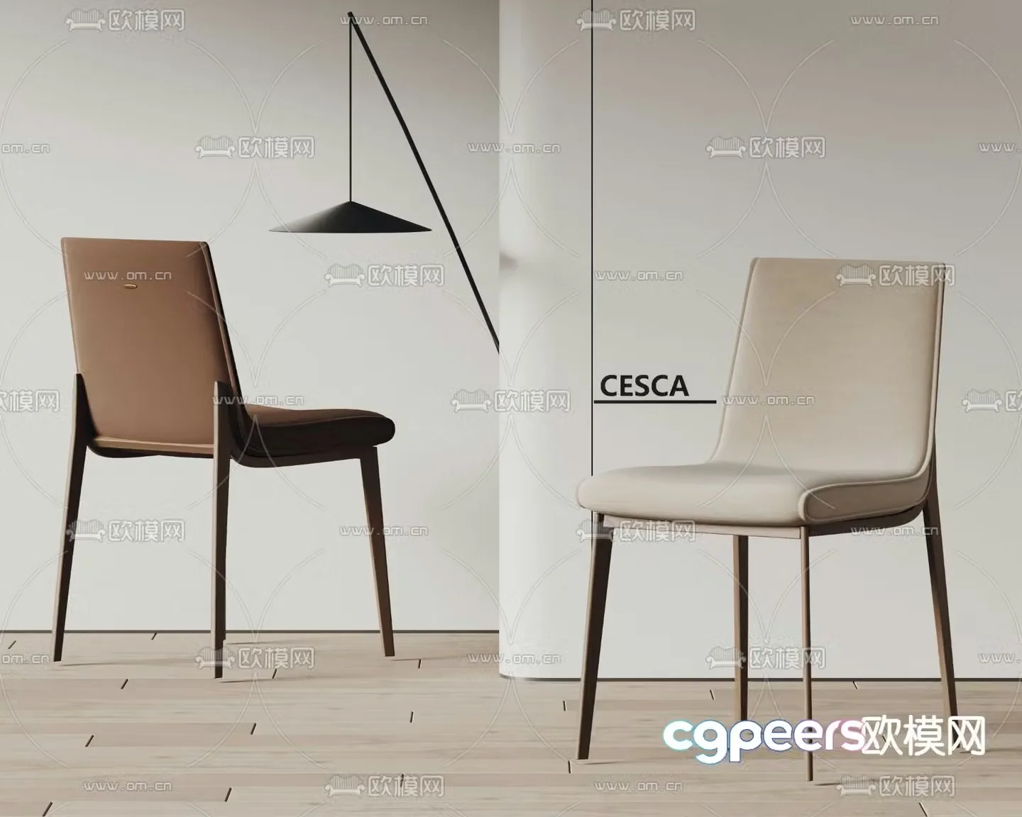 Modern chair dining chair 3d model