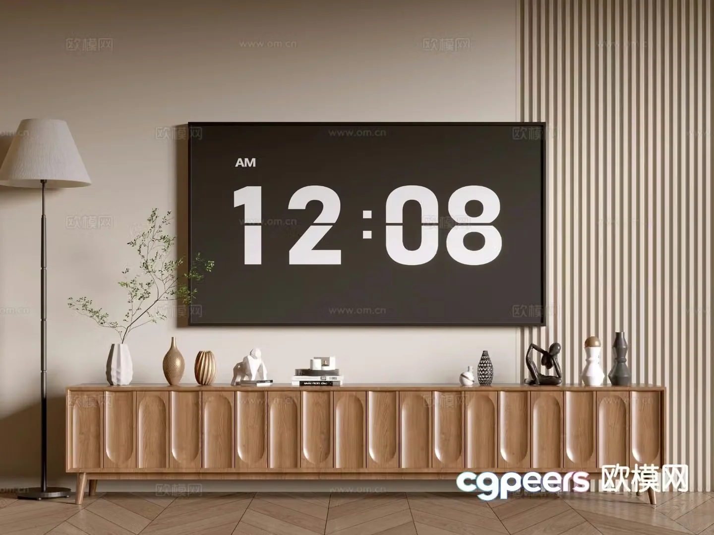 Medieval style TV cabinet 3D model