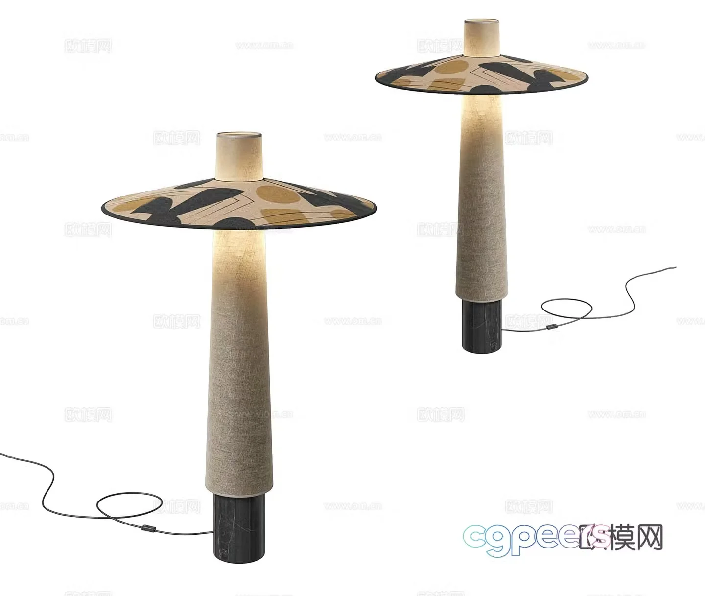 Wasabi Fengteng lamp B&B table lamp Middle-aged table lamp Paper table lamp Stone table lamp Decorative table lamp 3D model