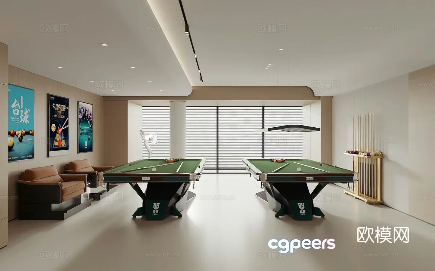 Modern billiard table billiard room billiard table billiard club 3d model