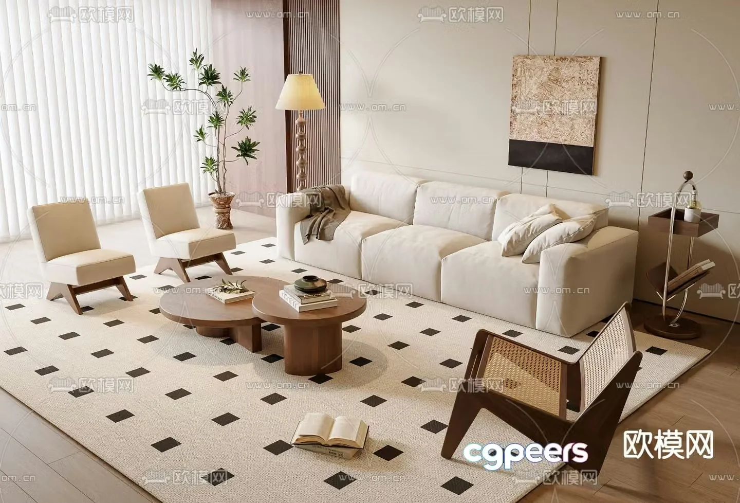 Medieval style sofa combination 3d model