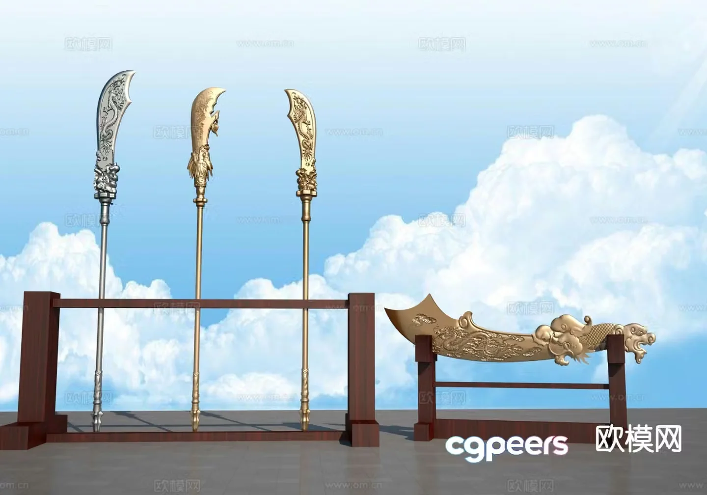 Weapon Rack Sculpture Weapon Sculpture 3D Model