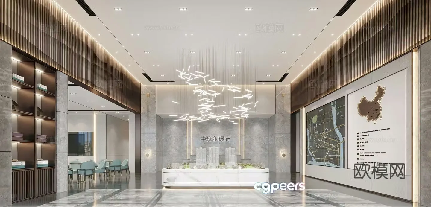 Modern sales office sales center 3D model