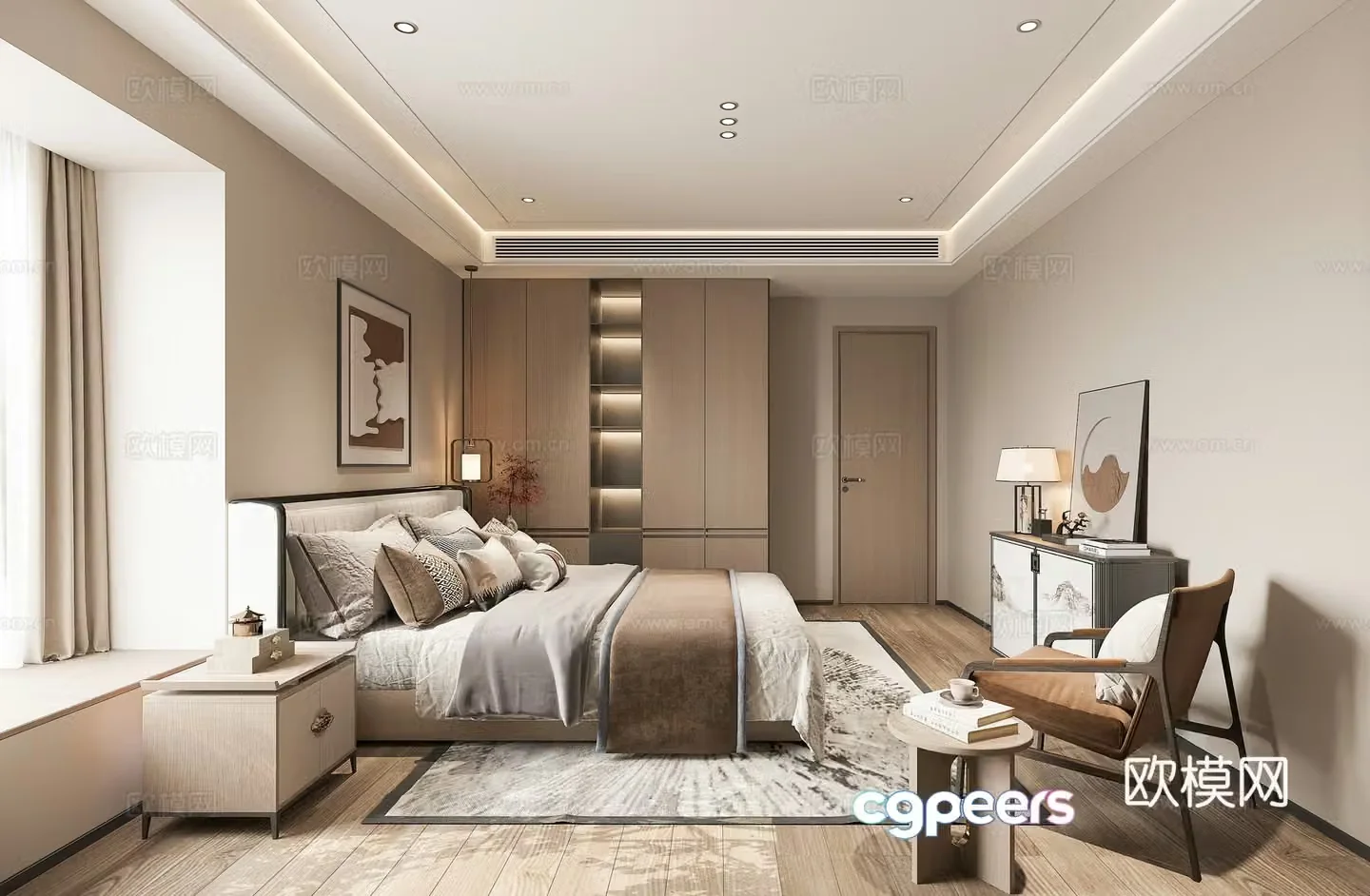 New Chinese bedroom 3D model