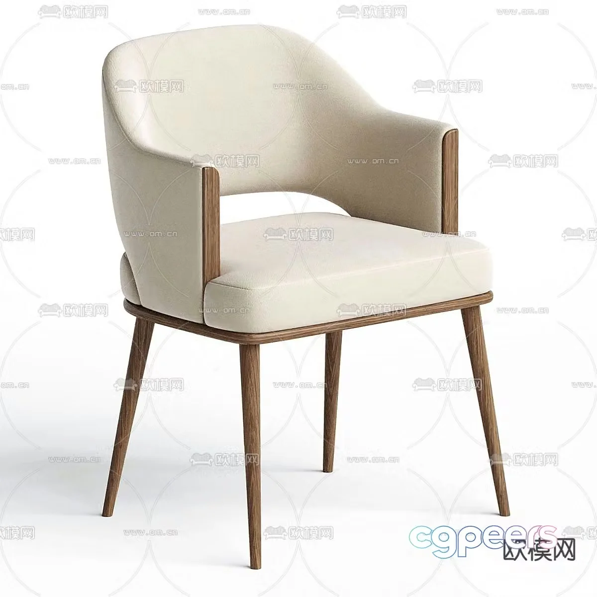 Modern dining chair single chair 3d model