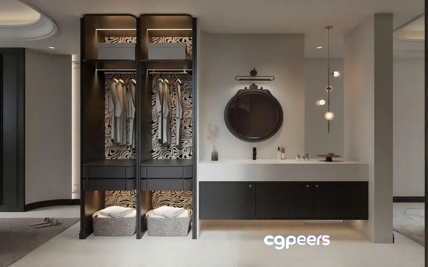 Modern Walk-In Closet 3D Model – 17745 – VRAY Render