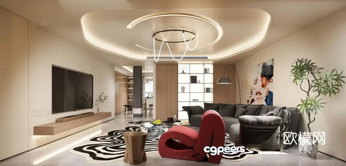 Modern living room 3d model