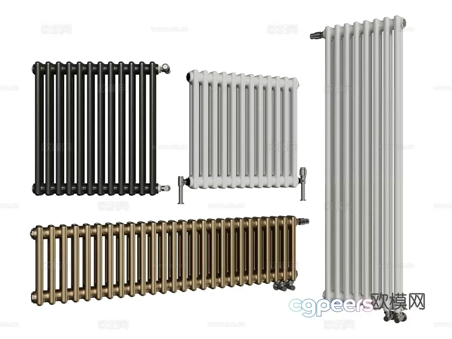 Modern radiator Heating pipe 3d model