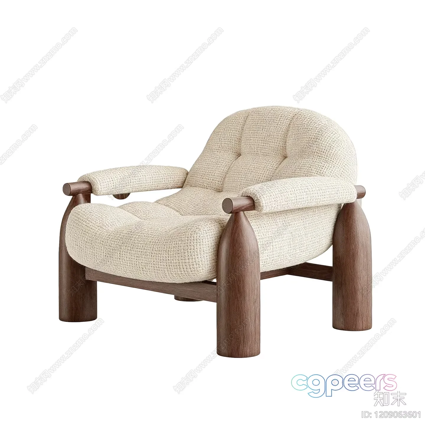 Wooden Armchair 3D Model – 8205 – VRAY Render