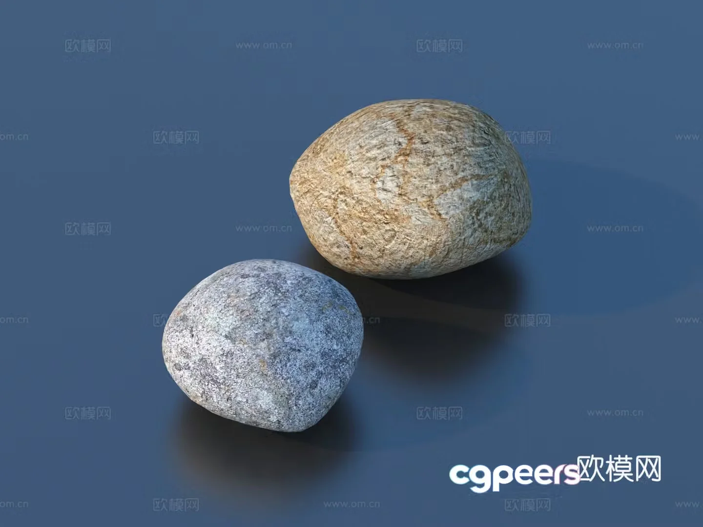 pebbles stone rock stone 3d model