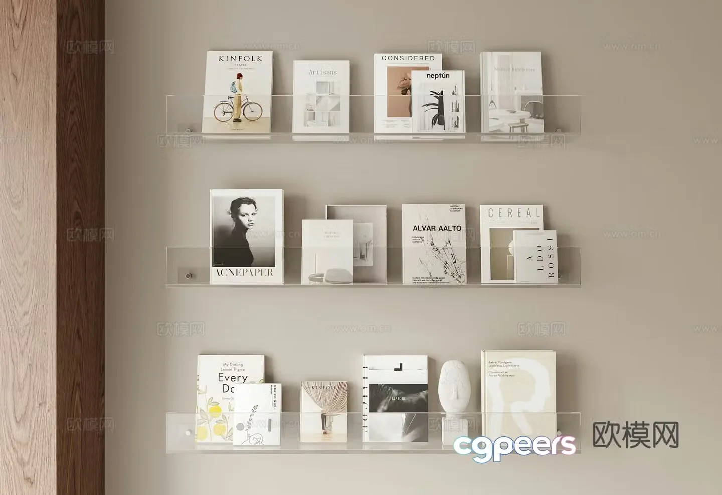 Layer Magazine Book Ornament Wall Decoration 3D Model