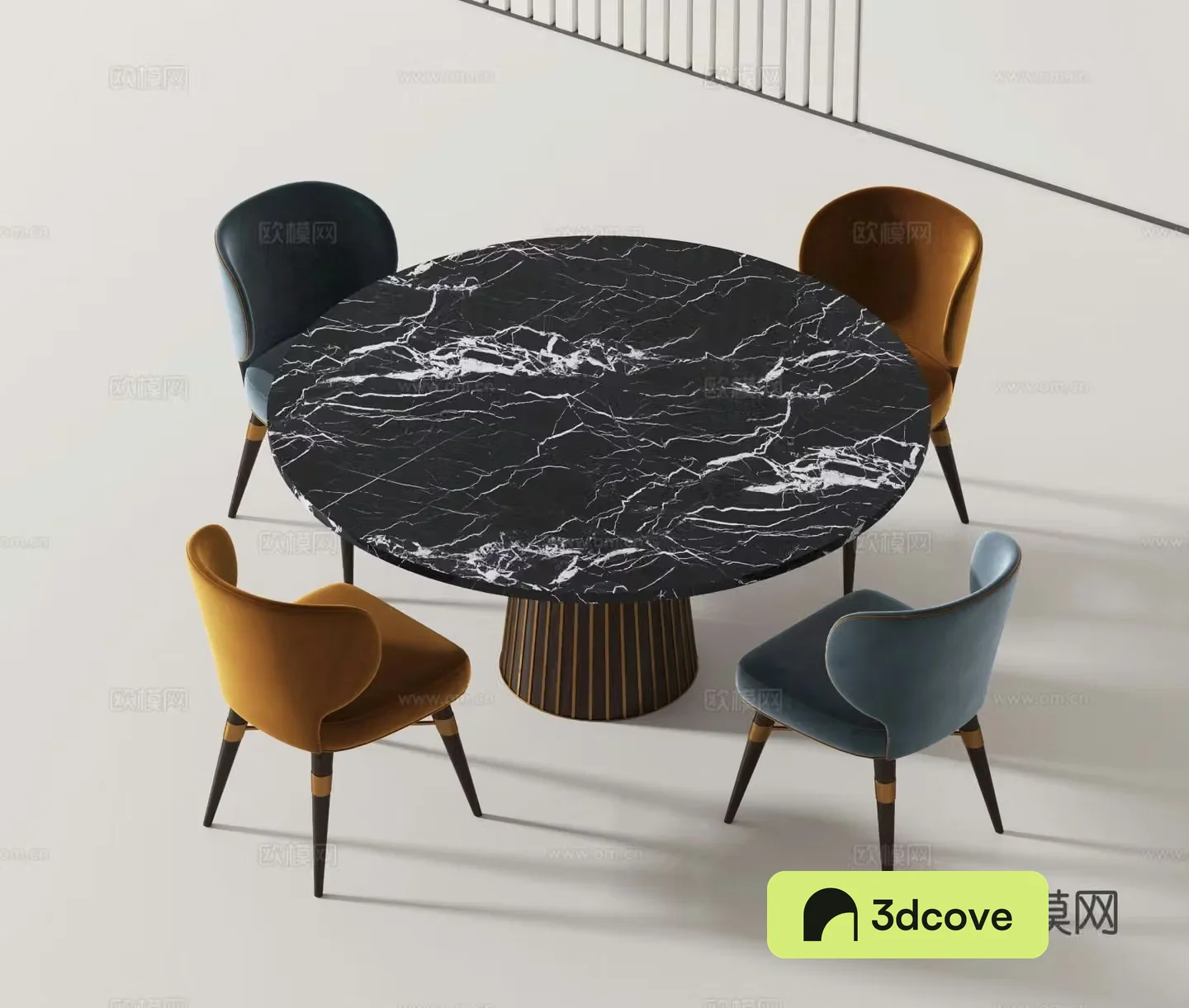 Modern dining table and chairs round dining table